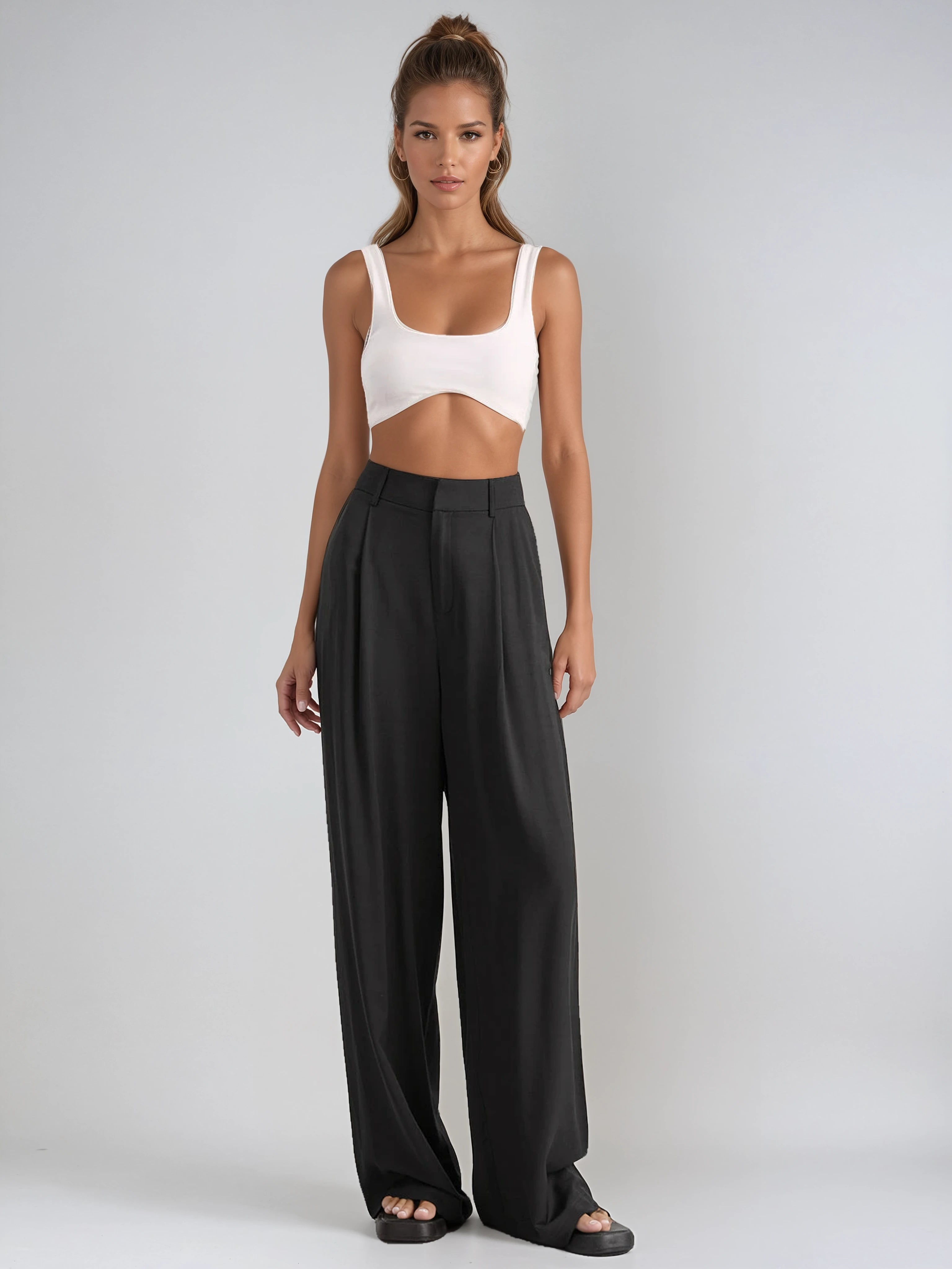 EFFORTLESS CHIC | HIGH WAIST WIDE LEG TROUSERS