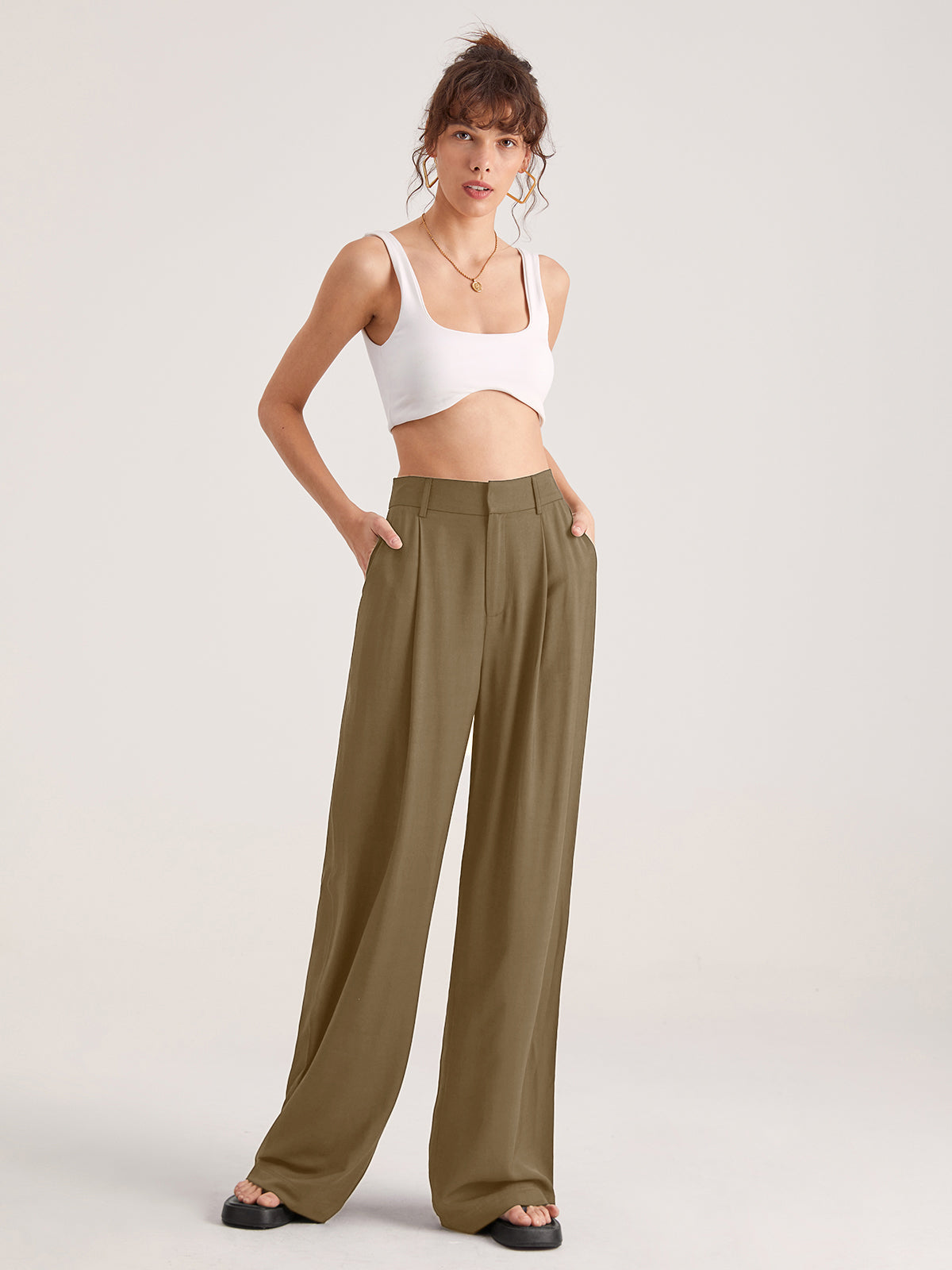 EFFORTLESS CHIC | HIGH WAIST WIDE LEG TROUSERS