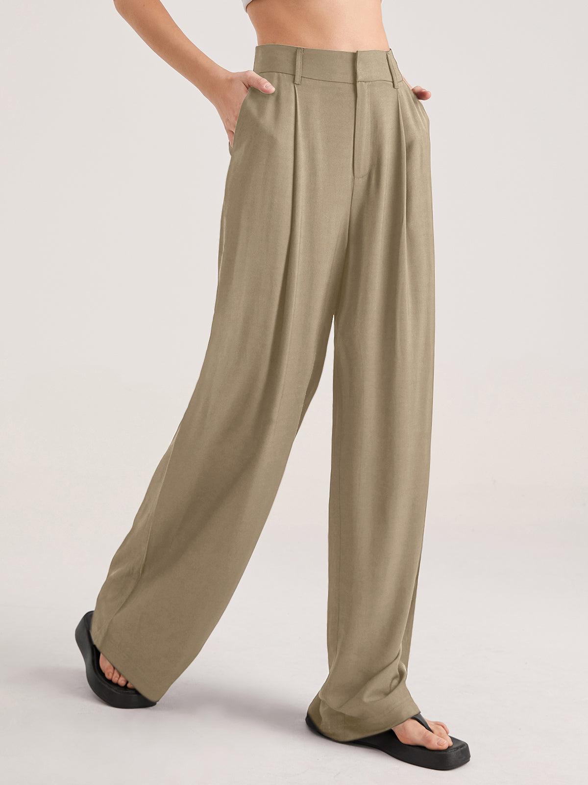 EFFORTLESS CHIC | HIGH WAIST WIDE LEG TROUSERS