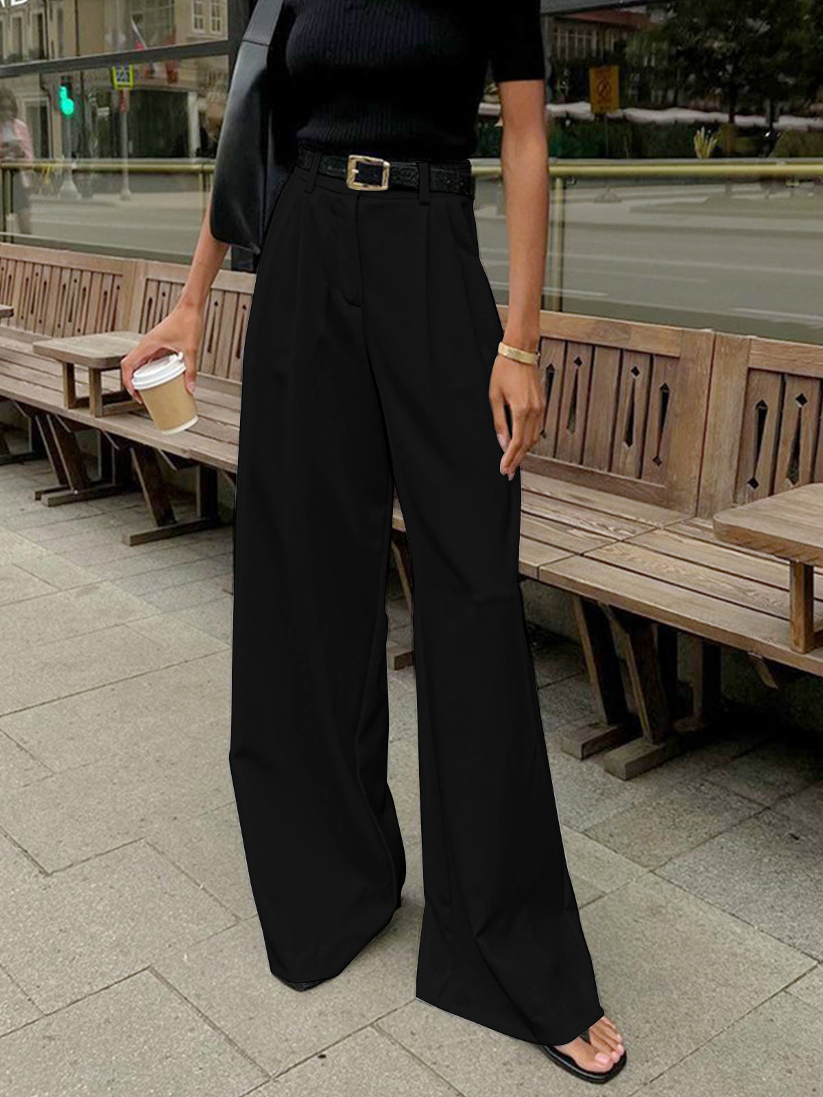TIMELESS CHIC | HIGH WAIST WIDE LEG TROUSERS IN WHITE