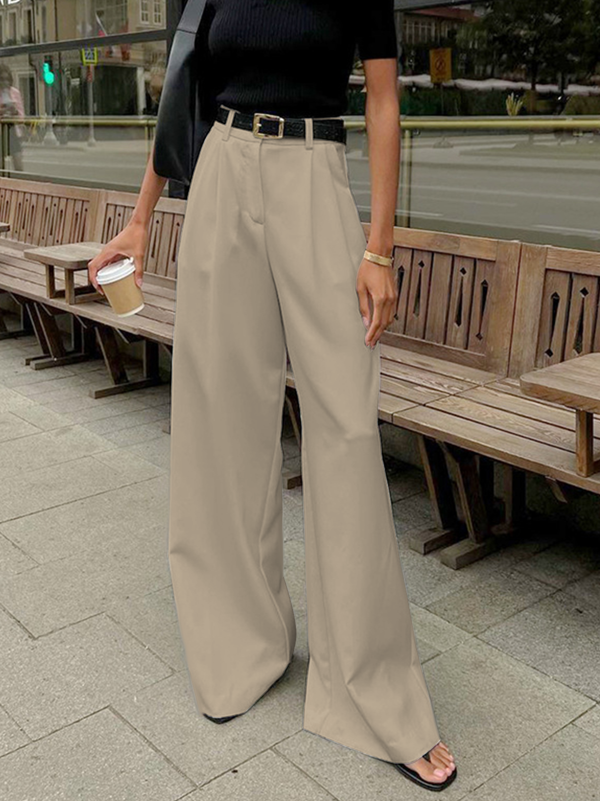 TIMELESS CHIC | HIGH WAIST WIDE LEG TROUSERS IN WHITE