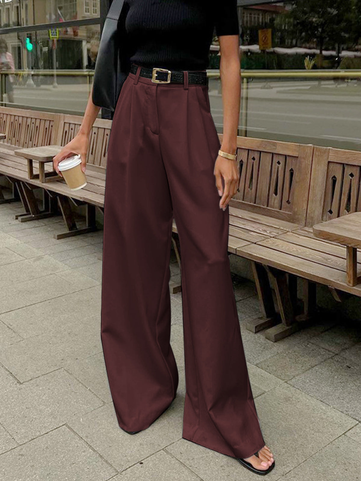 TIMELESS CHIC | HIGH WAIST WIDE LEG TROUSERS IN WHITE
