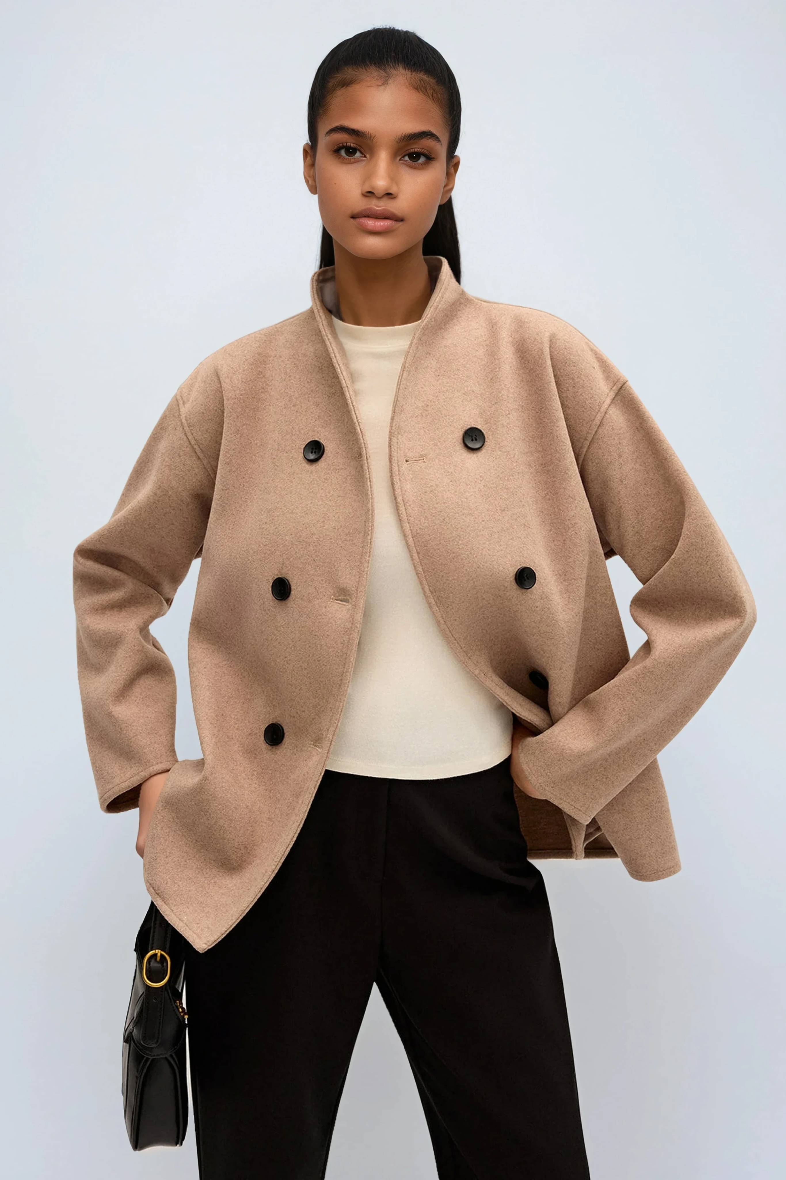 WOOL COAT | SHORT DOUBLE BREASTED JACKET