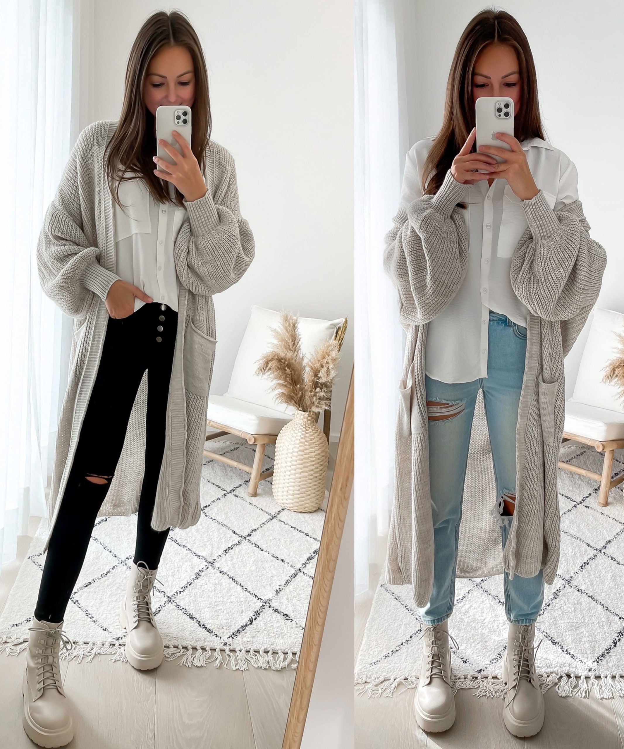 LONG KNITTED CARDIGAN – OPEN FRONT