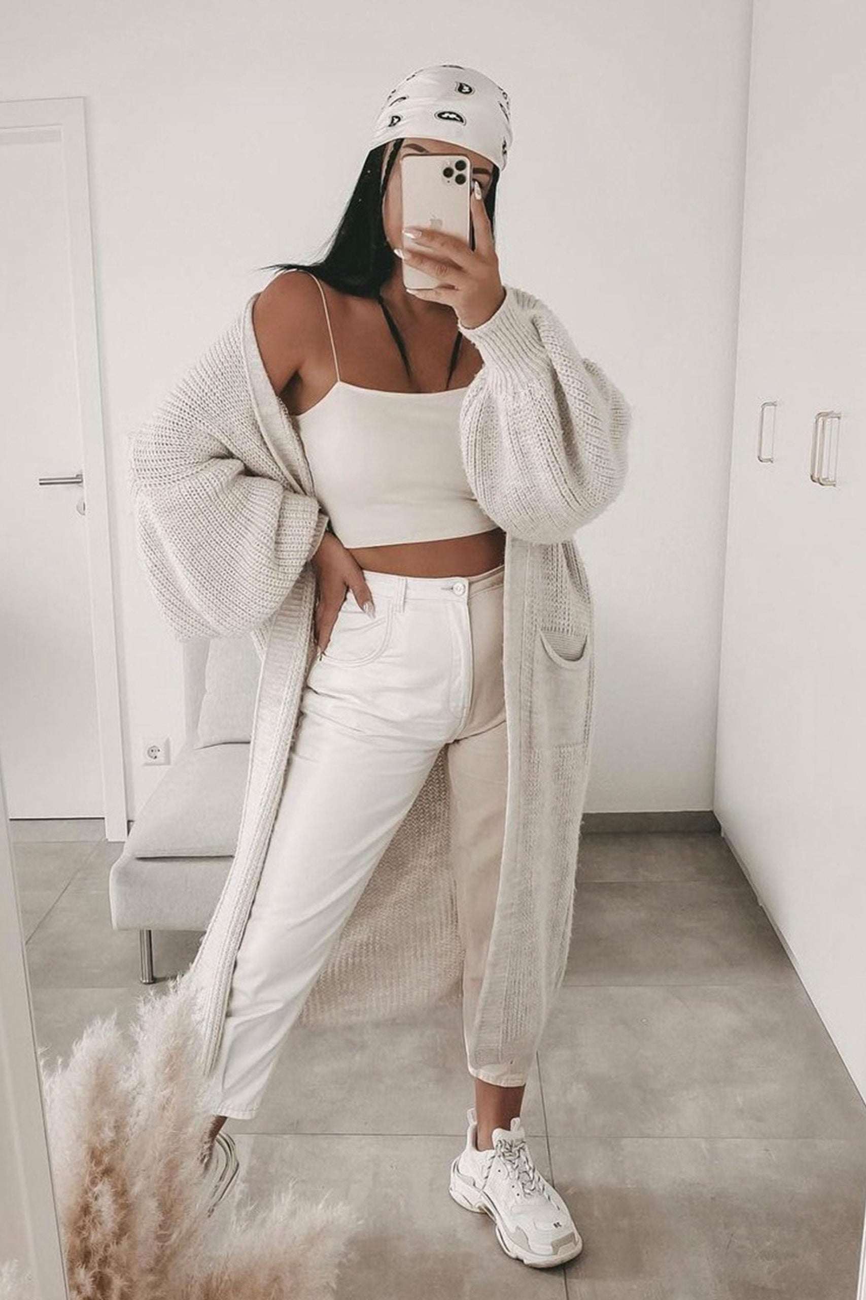 LONG KNITTED CARDIGAN – OPEN FRONT