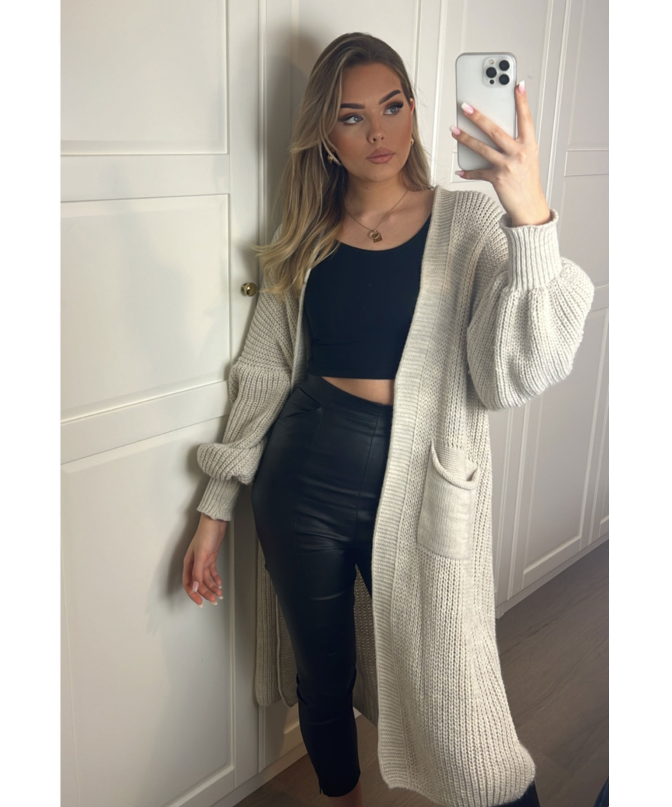 LONG KNITTED CARDIGAN – OPEN FRONT