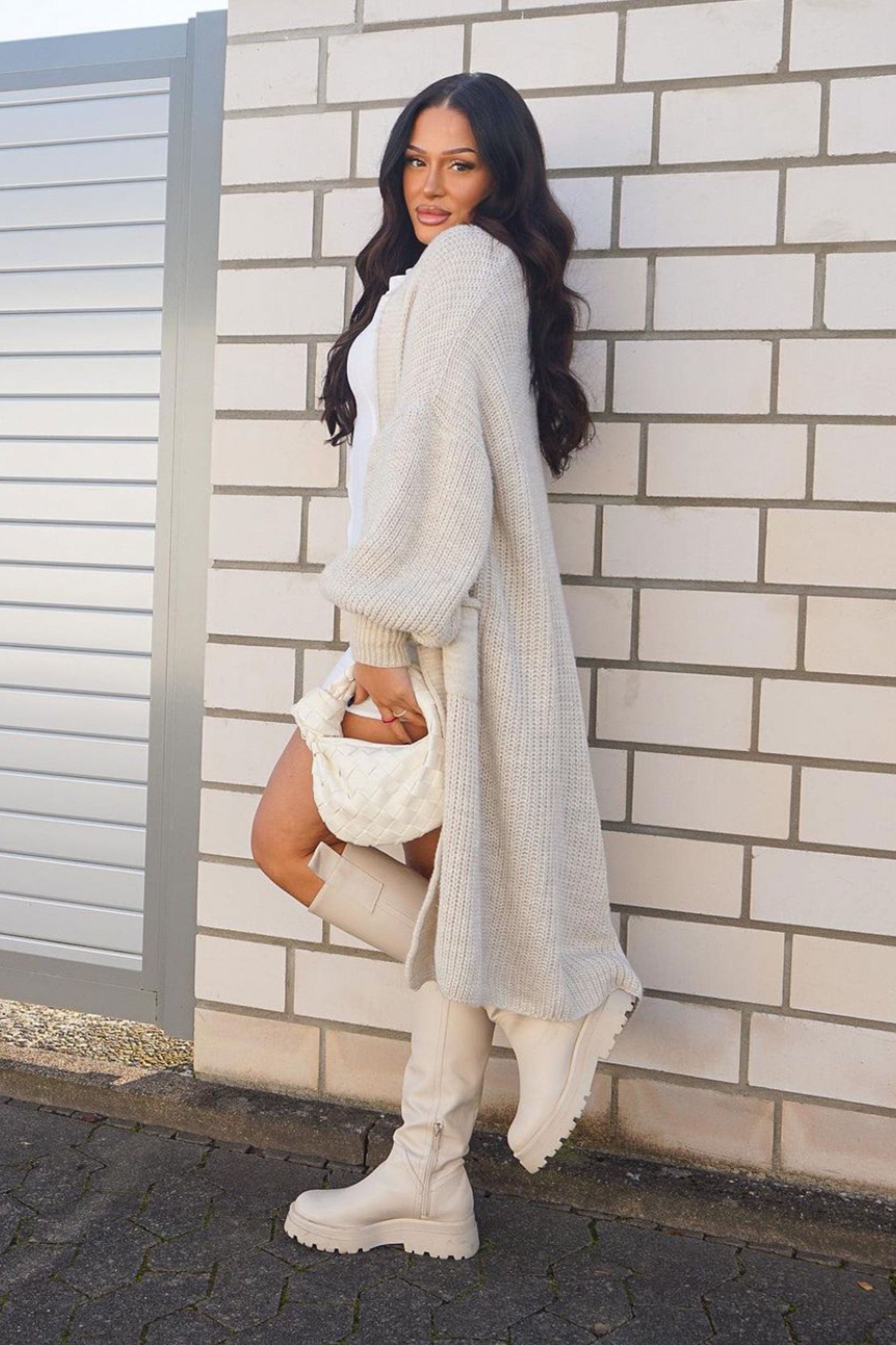LONG KNITTED CARDIGAN – OPEN FRONT