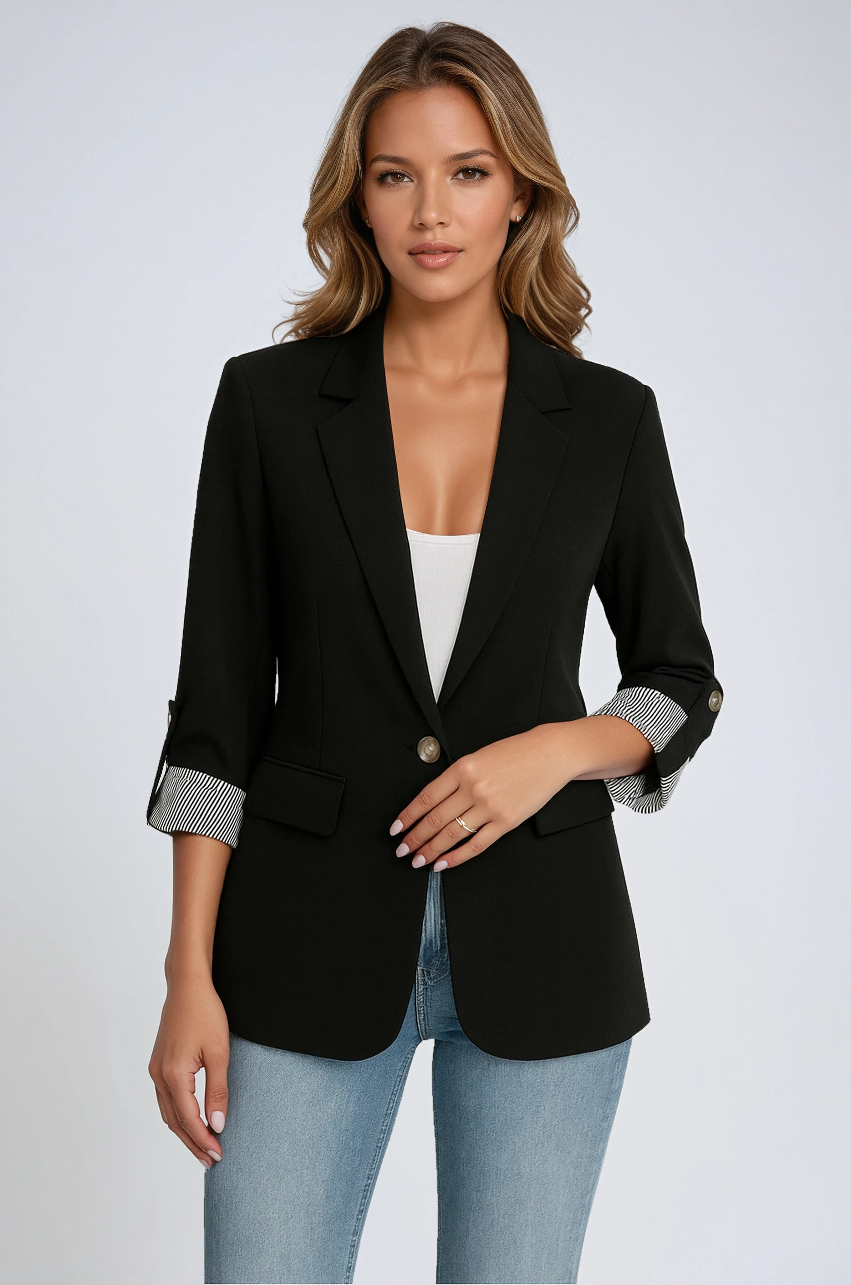 ROLL TAB SLEEVE BLAZER