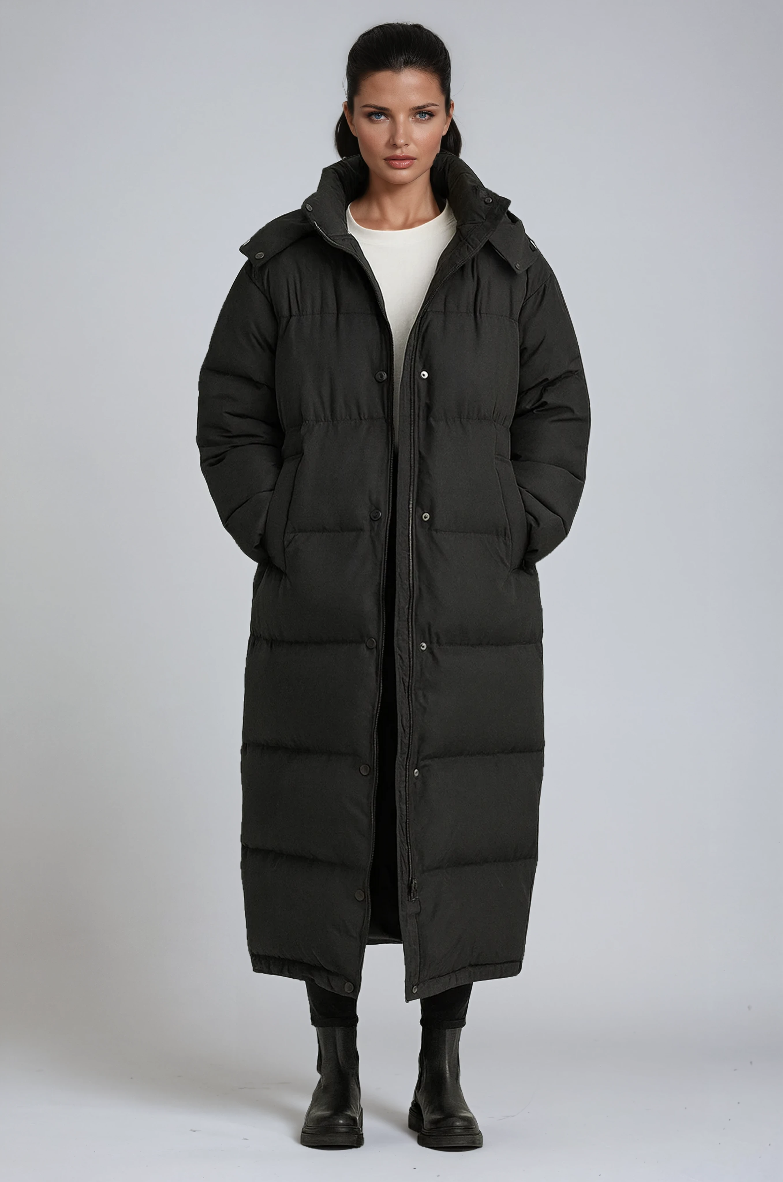 PUFFER COAT | BLACK MAXI WINTER JACKET