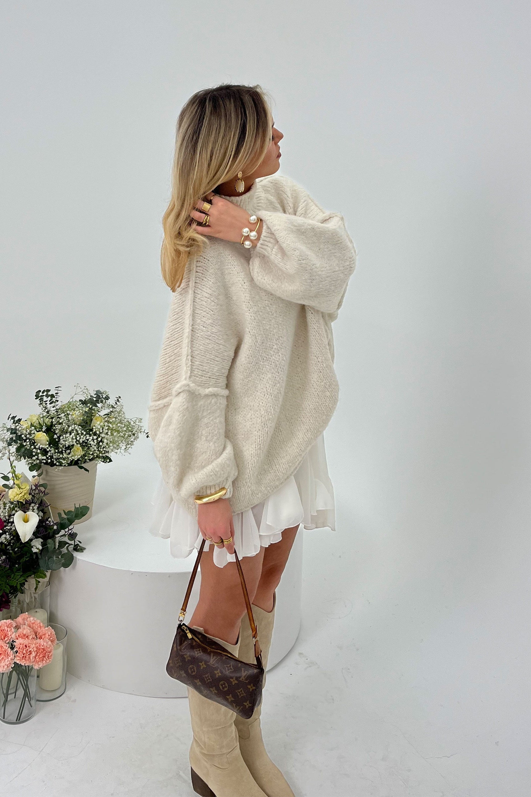 OVERSIZED WOOL TURTLENECK PULLOVER