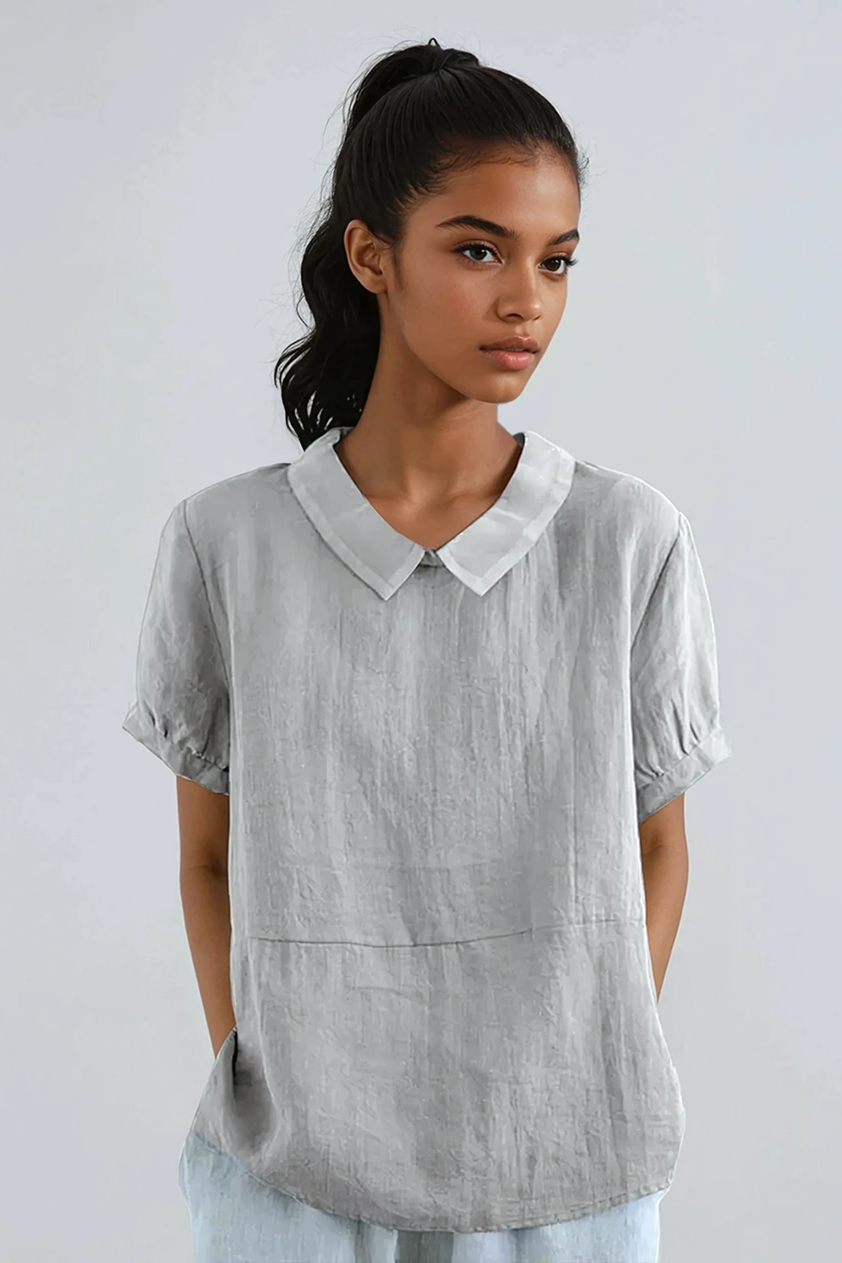 SOFT CHARM | PETER PAN COLLAR BLOUSE