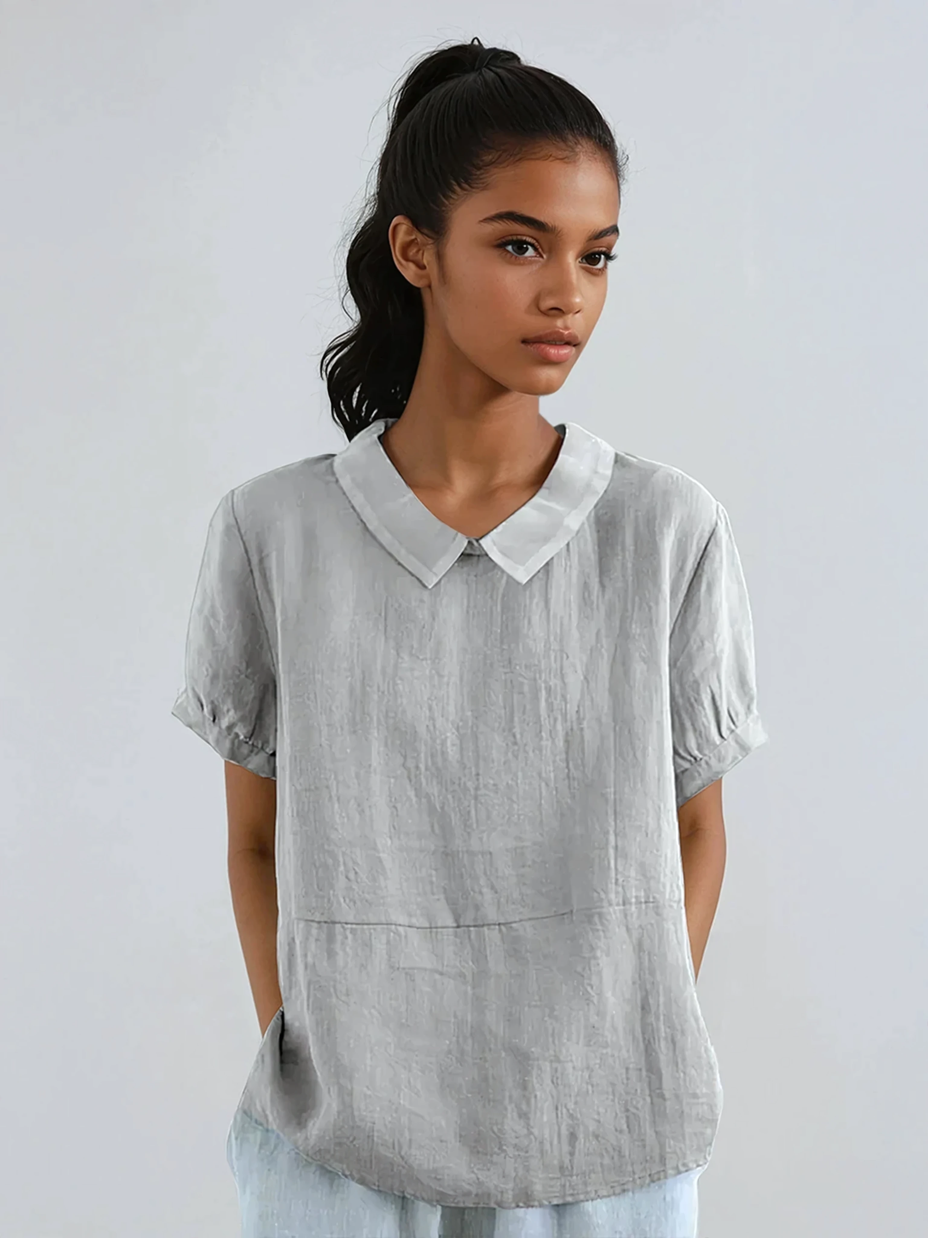 SOFT CHARM | PETER PAN COLLAR BLOUSE
