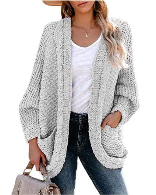CHUNKY KNITTED CARDIGAN WITH OPEN FRONT