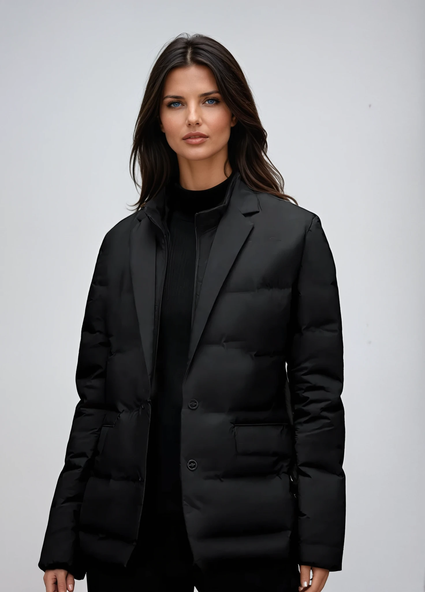 PUFFER BLAZER | BLACK TAILORED QUILTED JACKET