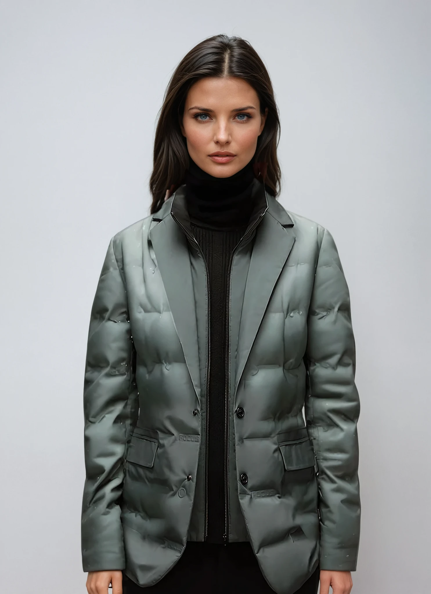 PUFFER BLAZER | BLACK TAILORED QUILTED JACKET