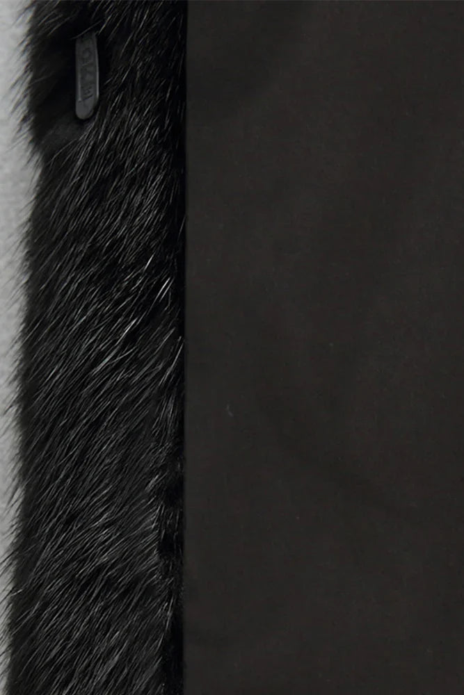 WOMEN’S BLACK FUR COAT | HOODED LONG OUTERWEAR