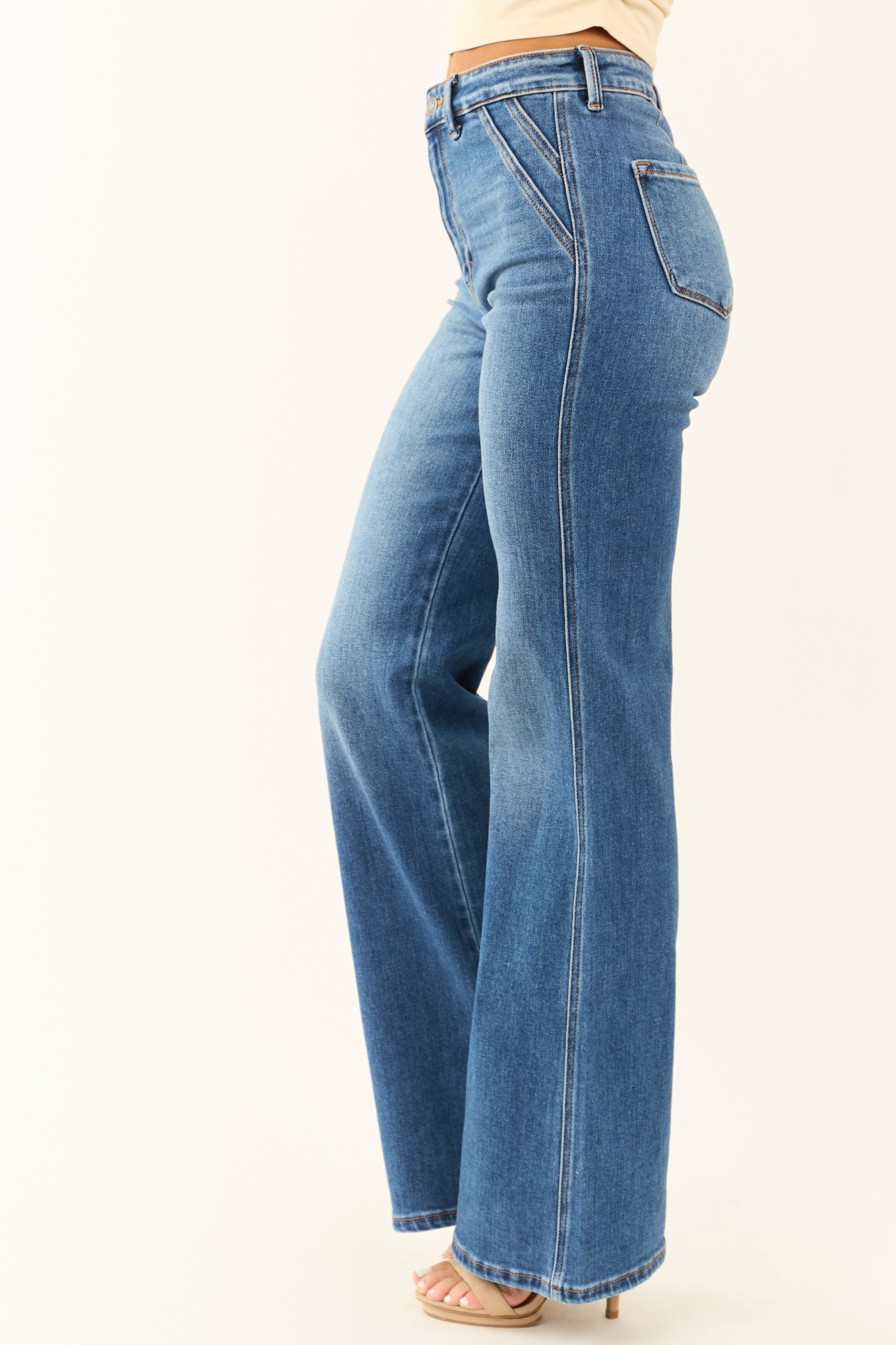 WOMEN’S FLARE JEANS | ULTRA HIGH RISE DARK WASH