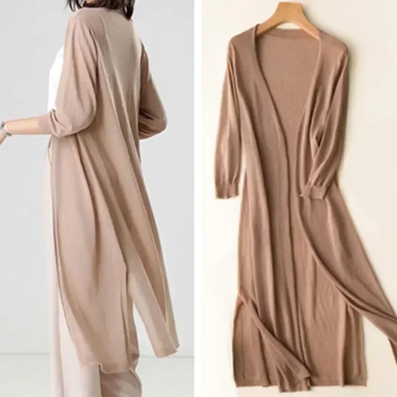 LIGHTWEIGHT LONG CARDIGAN – SOFT KNIT