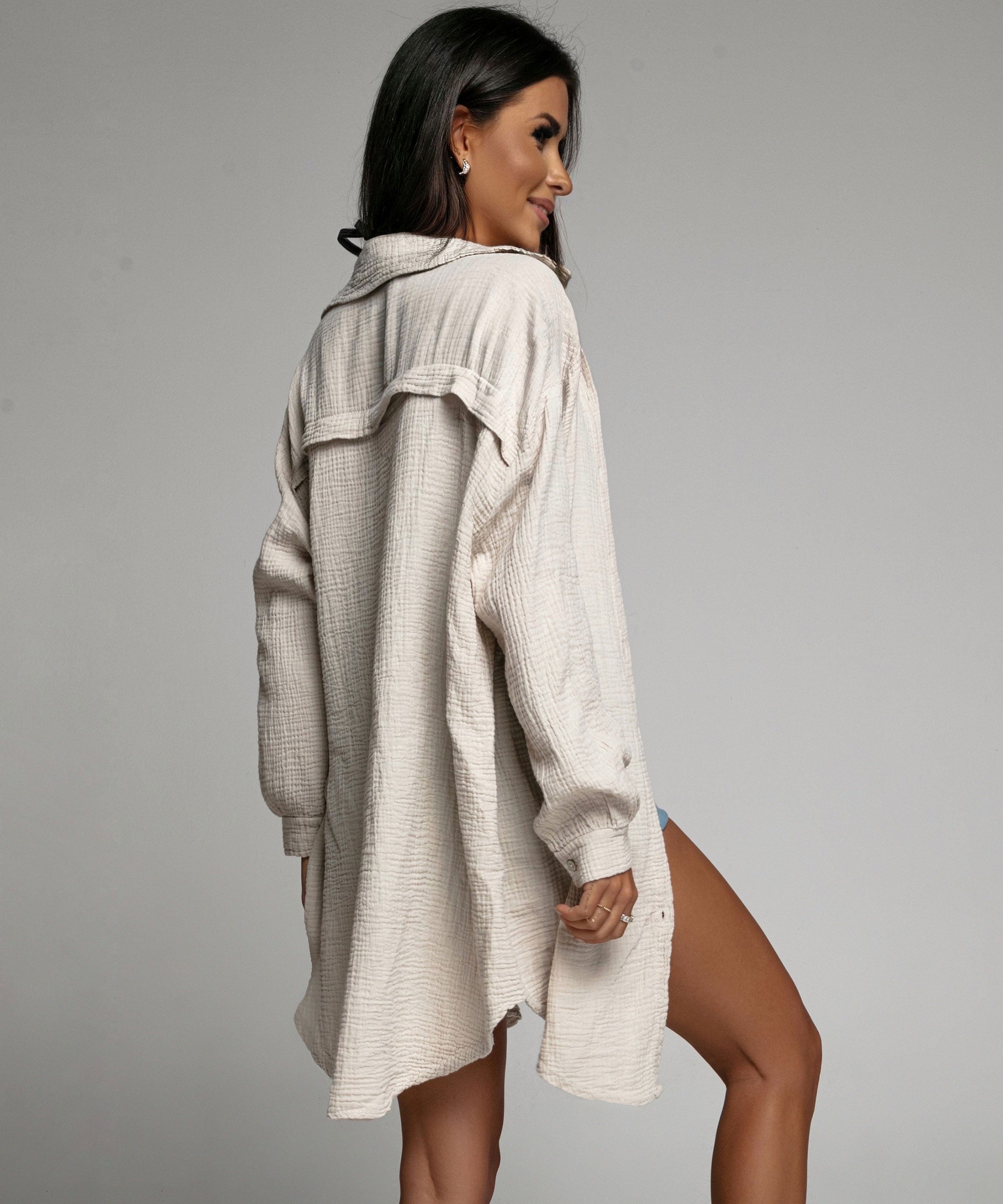 OVERSIZED COTTON MUSLIN BLOUSE