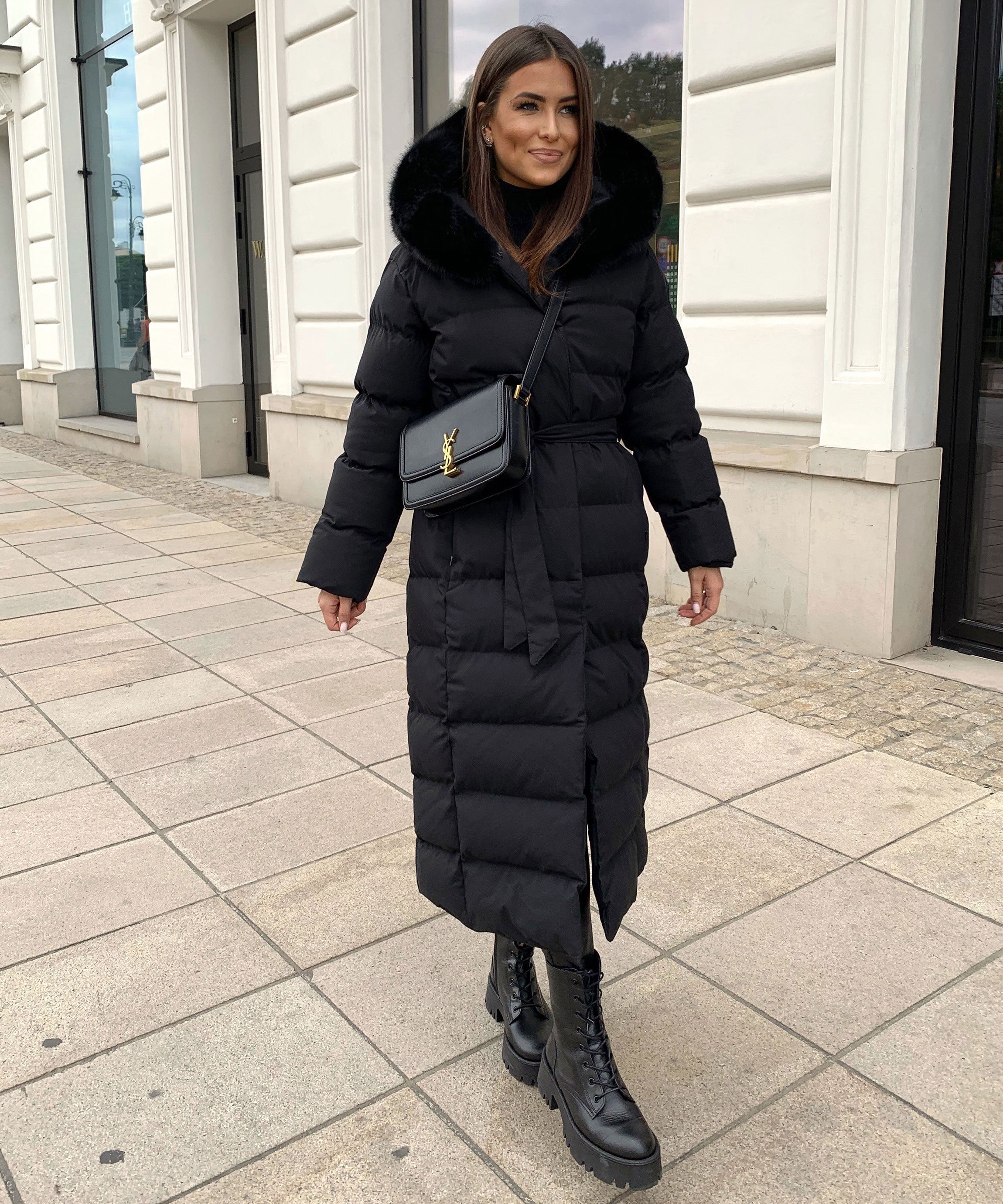 PUFFER COAT | LONG MAXI WINTER JACKET WITH FUR HOOD