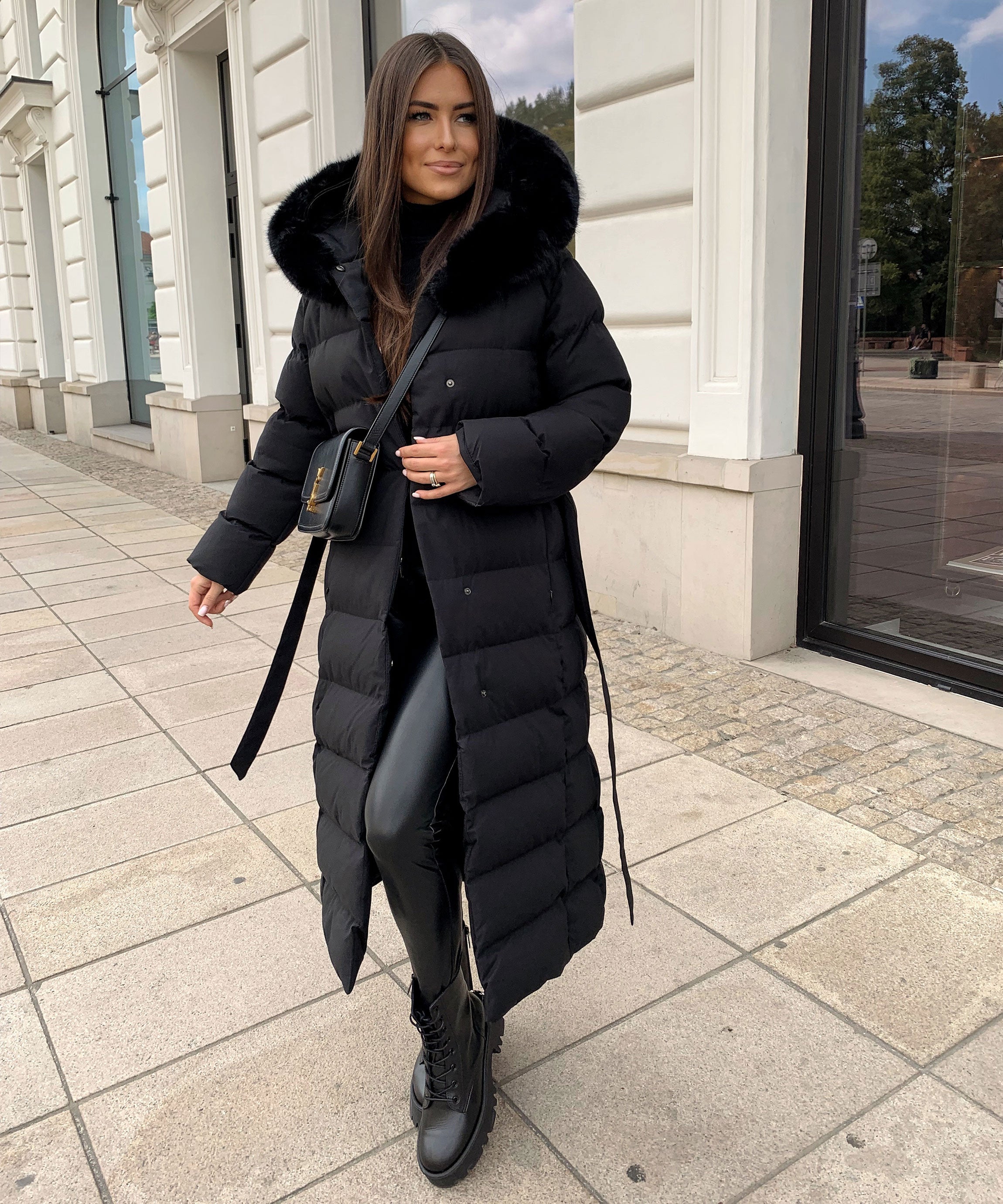 PUFFER COAT | LONG MAXI WINTER JACKET WITH FUR HOOD