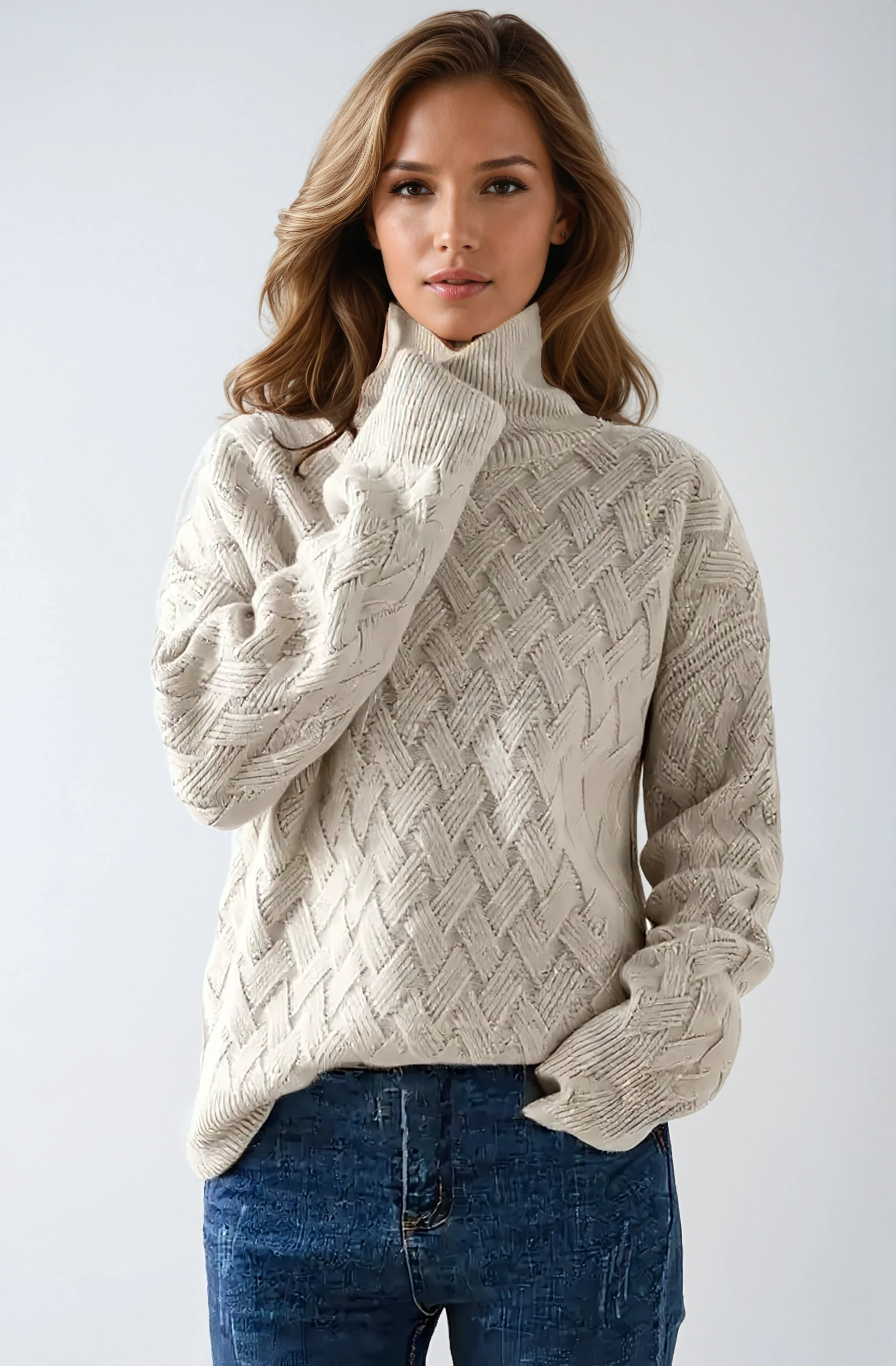 CASHMERE KNIT SWEATER – CREW NECK