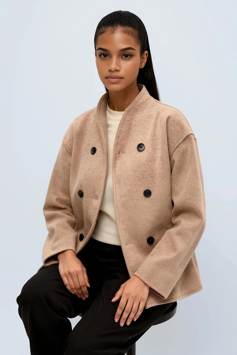 WOOL COAT | SHORT DOUBLE BREASTED JACKET