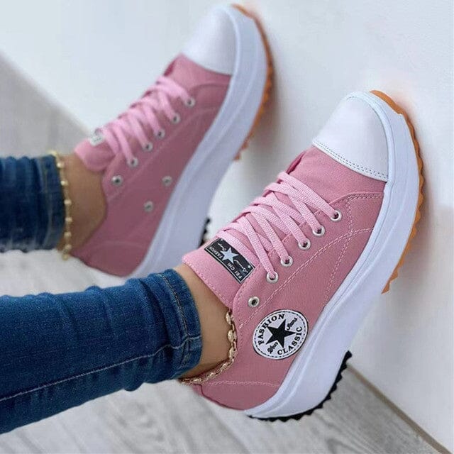 PLATFORM SNEAKERS | CASUAL LACE UP CANVAS SHOES