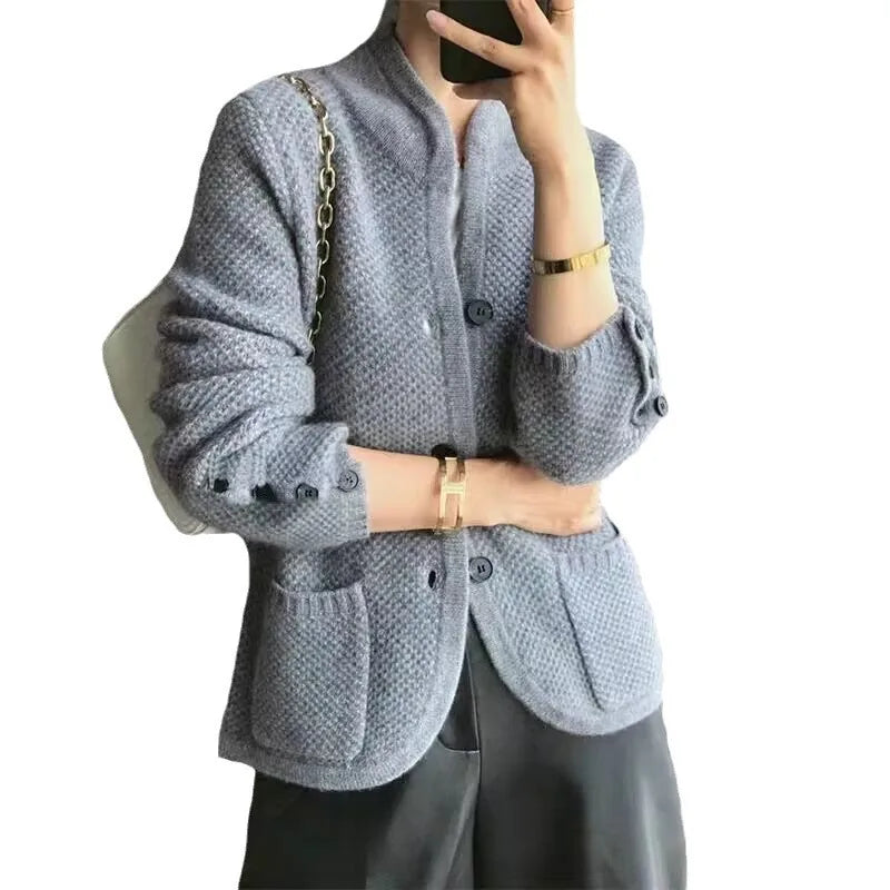 WOOL CARDIGAN | BUTTON FRONT KNIT JACKET