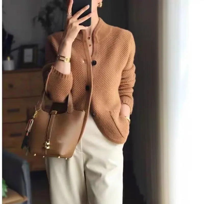 WOOL CARDIGAN | BUTTON FRONT KNIT JACKET