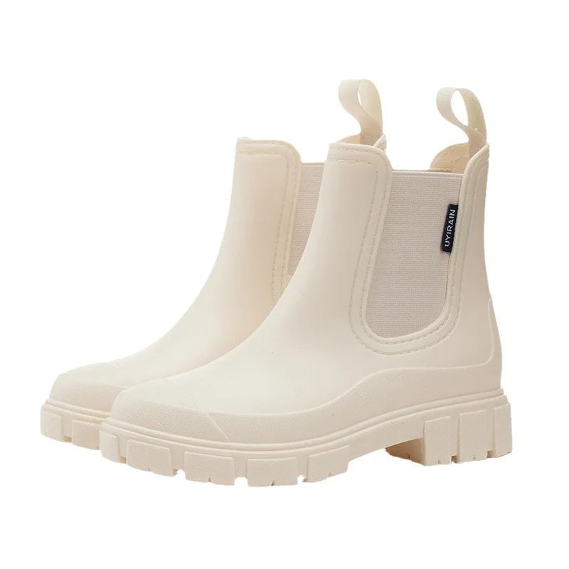 RAIN BOOTS | CHELSEA STYLE ANKLE BOOTS WITH CHUNKY SOLE