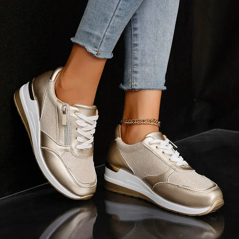 SNEAKERS | WEDGE TRAINERS WITH SIDE ZIP DETAIL
