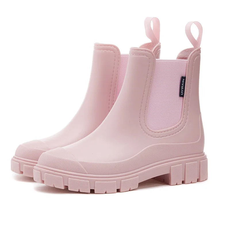 RAIN BOOTS | CHELSEA STYLE ANKLE BOOTS WITH CHUNKY SOLE