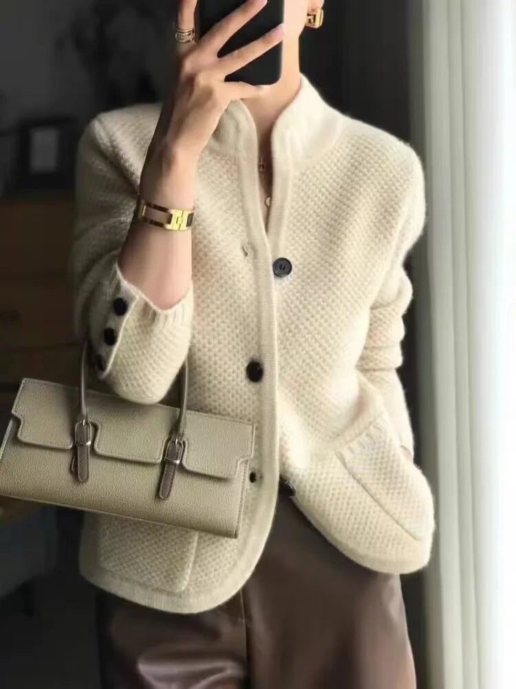 WOOL CARDIGAN | BUTTON FRONT KNIT JACKET