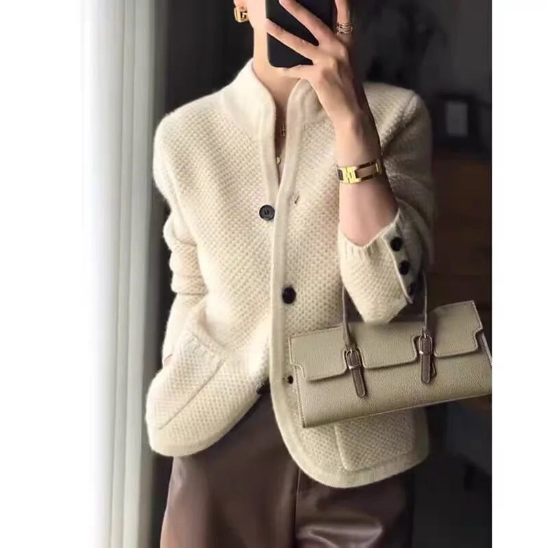 WOOL CARDIGAN | BUTTON FRONT KNIT JACKET
