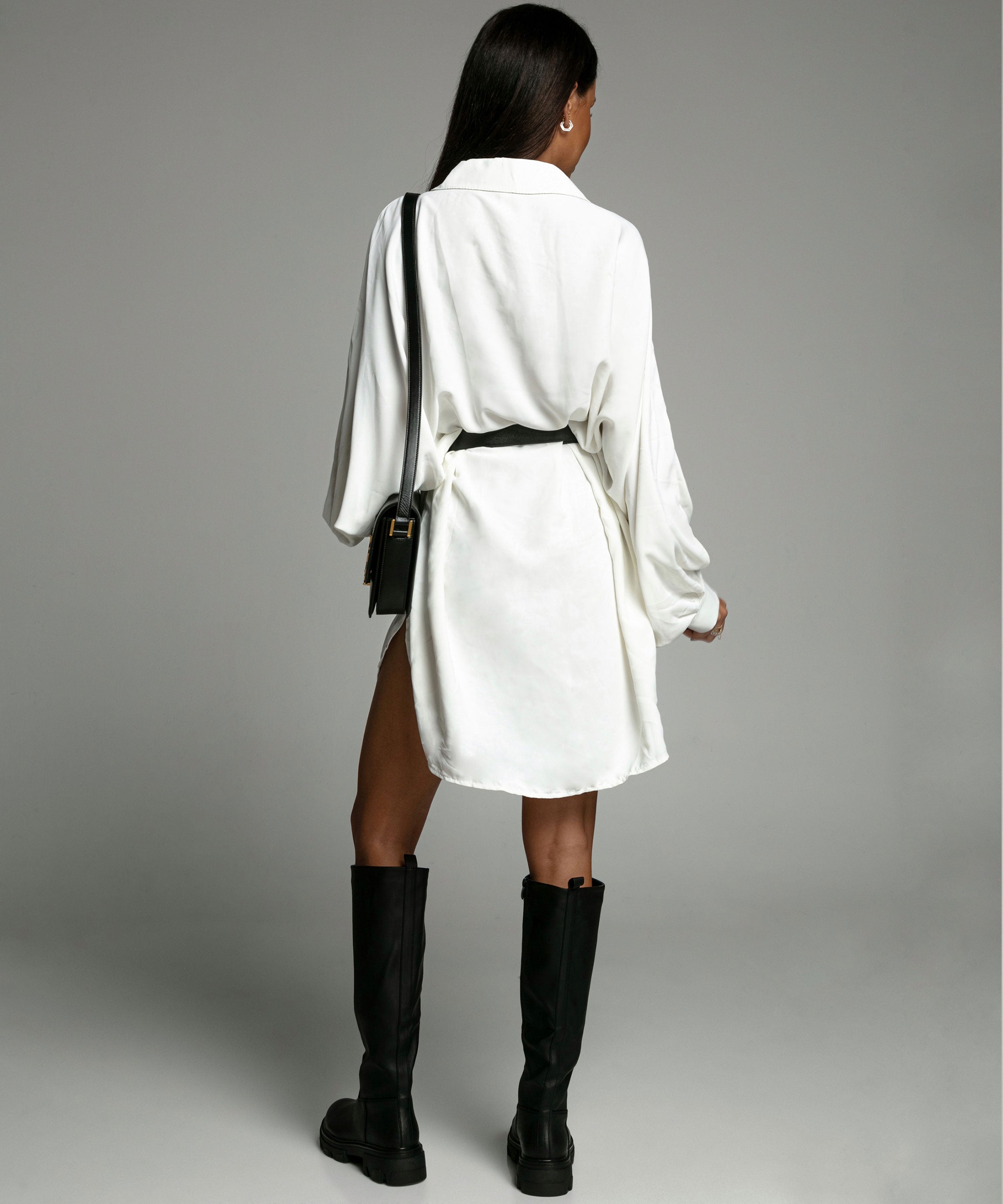 KNEE HIGH BOOTS | CHUNKY SOLE LEATHER LOOK BOOTS