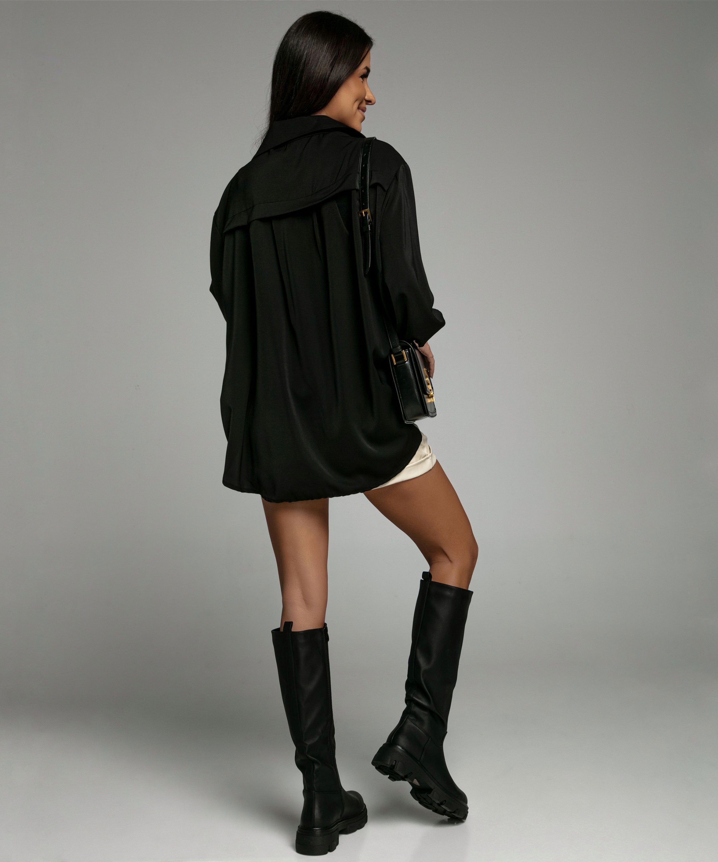 KNEE HIGH BOOTS | CHUNKY SOLE LEATHER LOOK BOOTS
