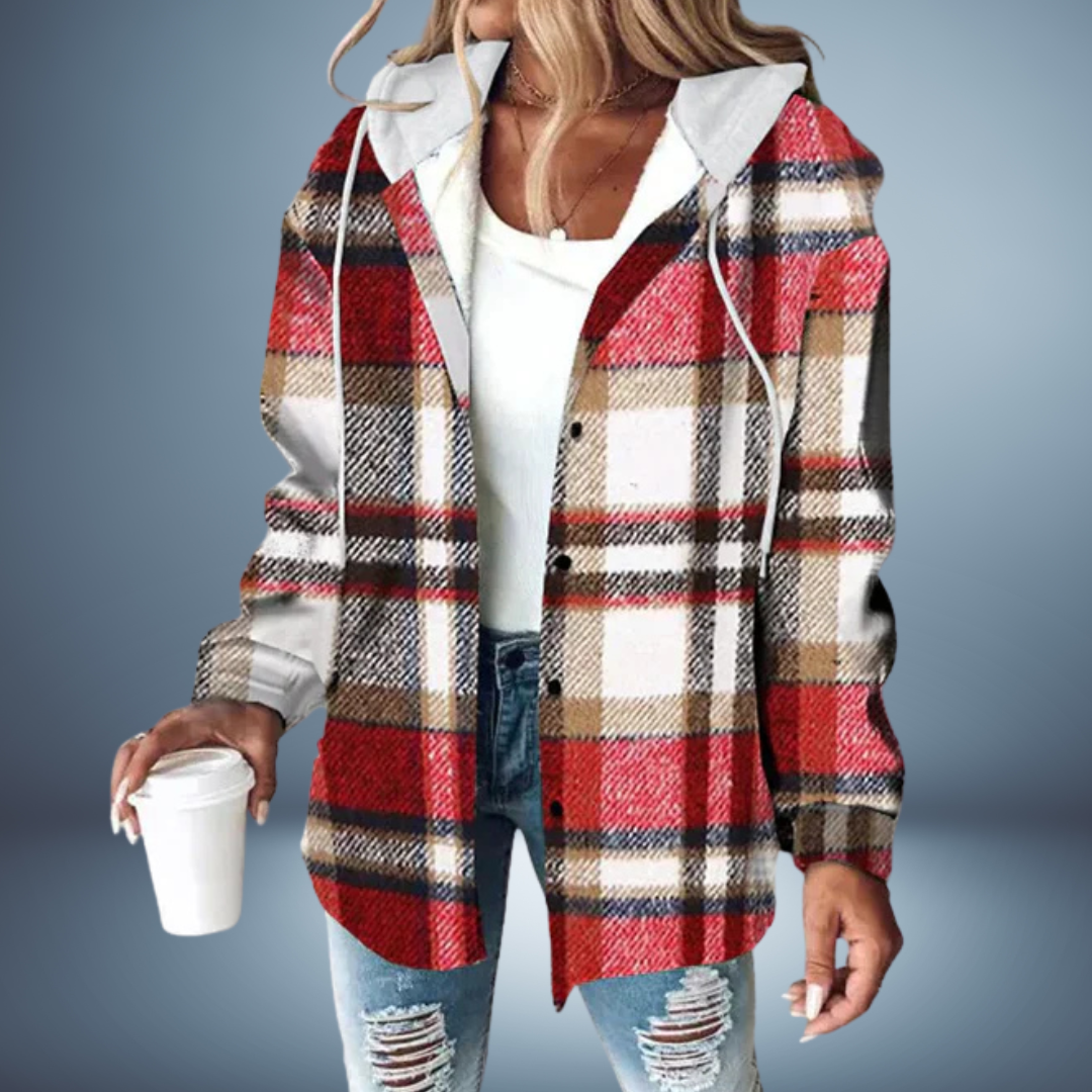 PLAID JACKET | HOODED OVERSIZED COAT