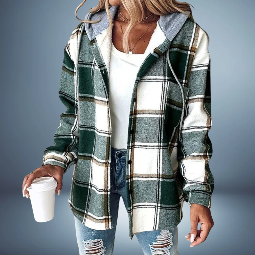 PLAID JACKET | HOODED OVERSIZED COAT