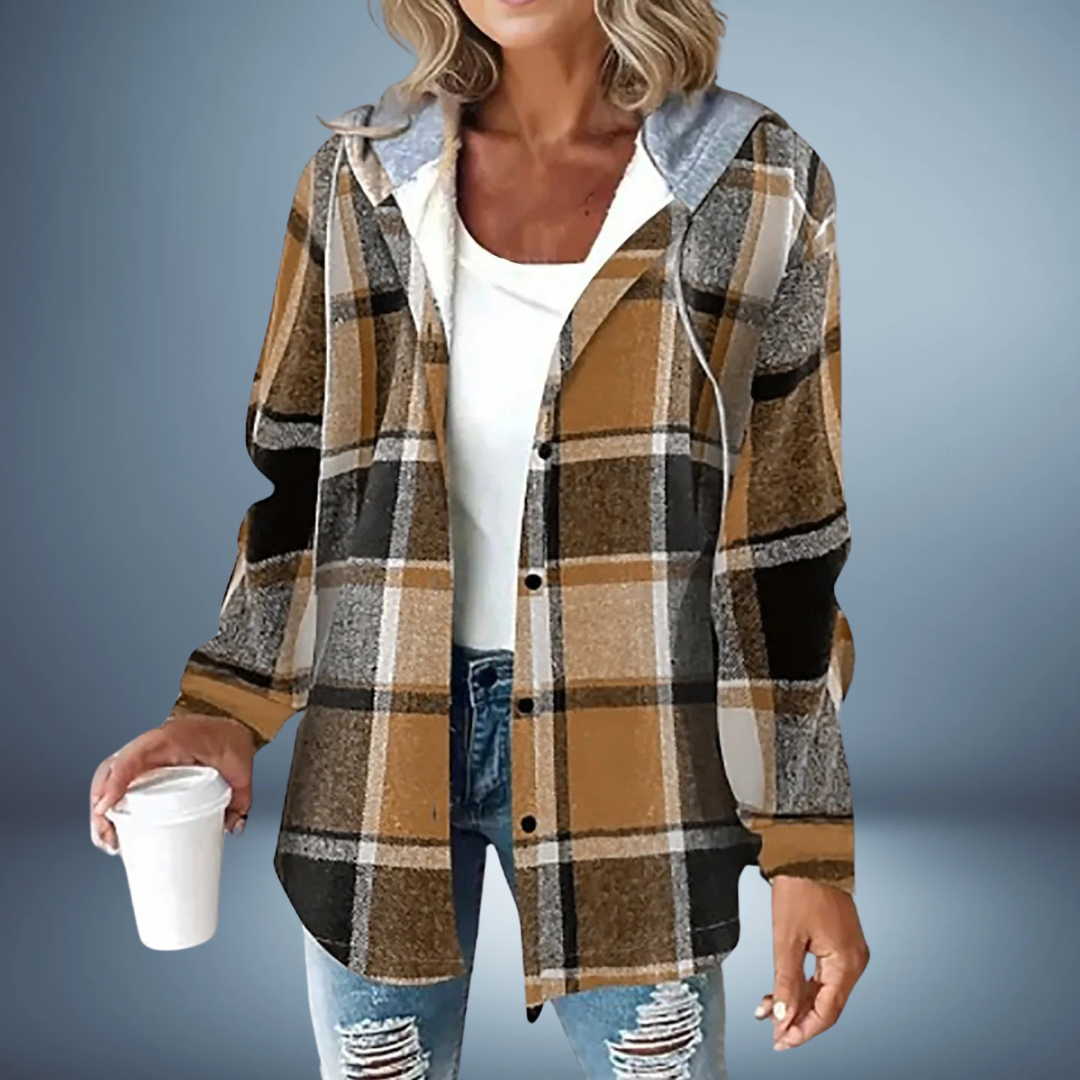 PLAID JACKET | HOODED OVERSIZED COAT