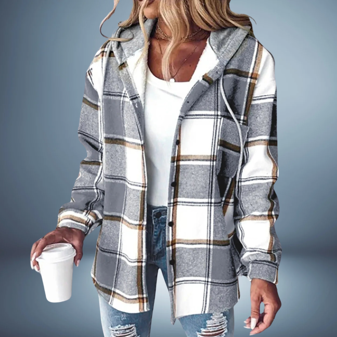 PLAID JACKET | HOODED OVERSIZED COAT