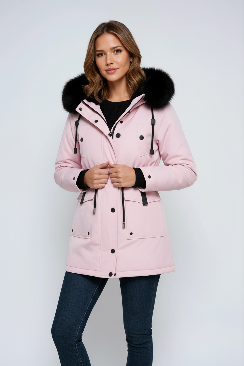 WOMEN’S PARKA COAT | WINTER JACKET WITH FUR HOOD