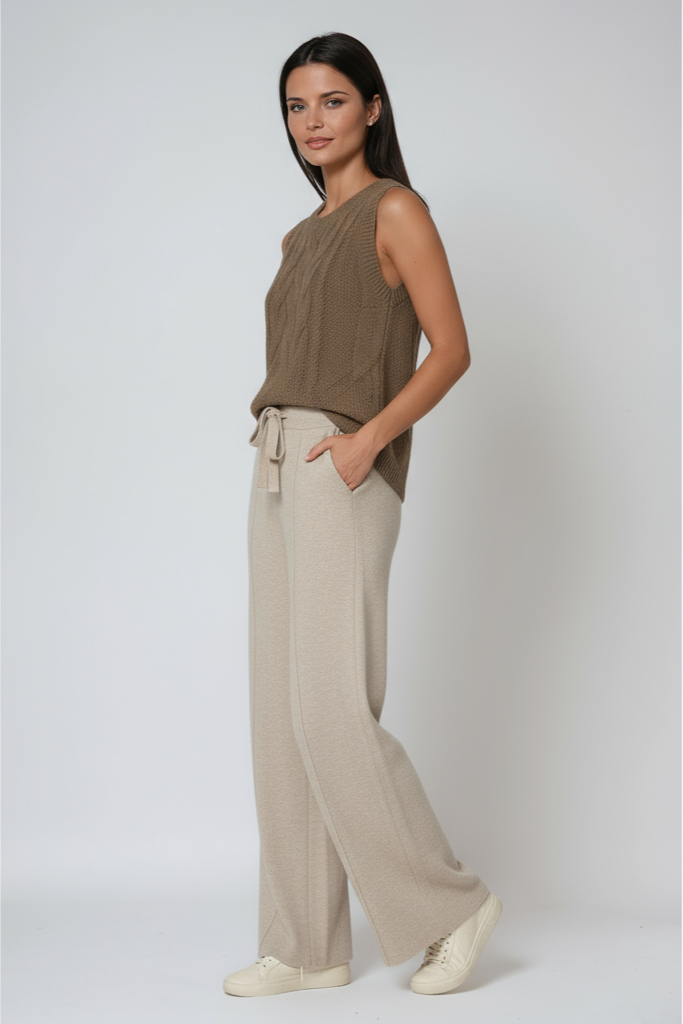 EFFORTLESS COMFORT | DRAWSTRING RELAXED FIT KNIT TROUSERS