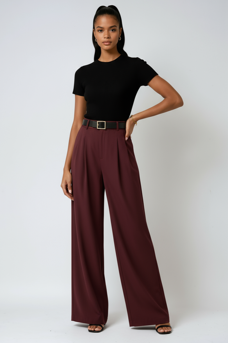 TIMELESS CHIC | HIGH WAIST WIDE LEG TROUSERS IN WHITE