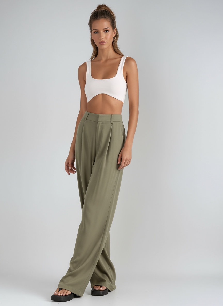 EFFORTLESS CHIC | HIGH WAIST WIDE LEG TROUSERS