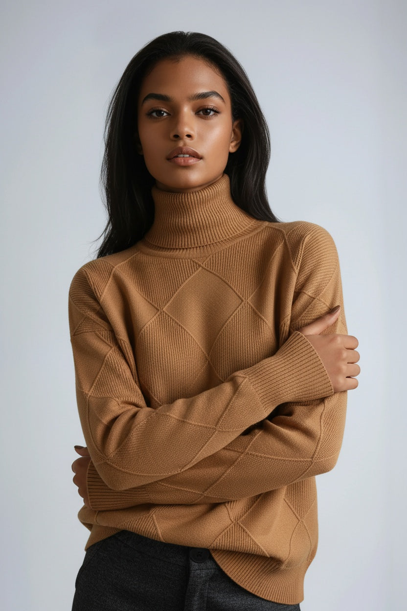 KNITTED WOOL TURTLENECK JUMPER