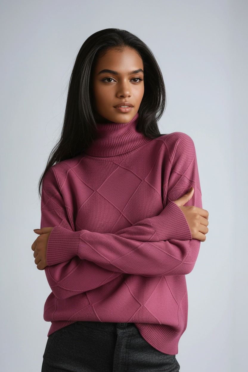 KNITTED WOOL TURTLENECK JUMPER