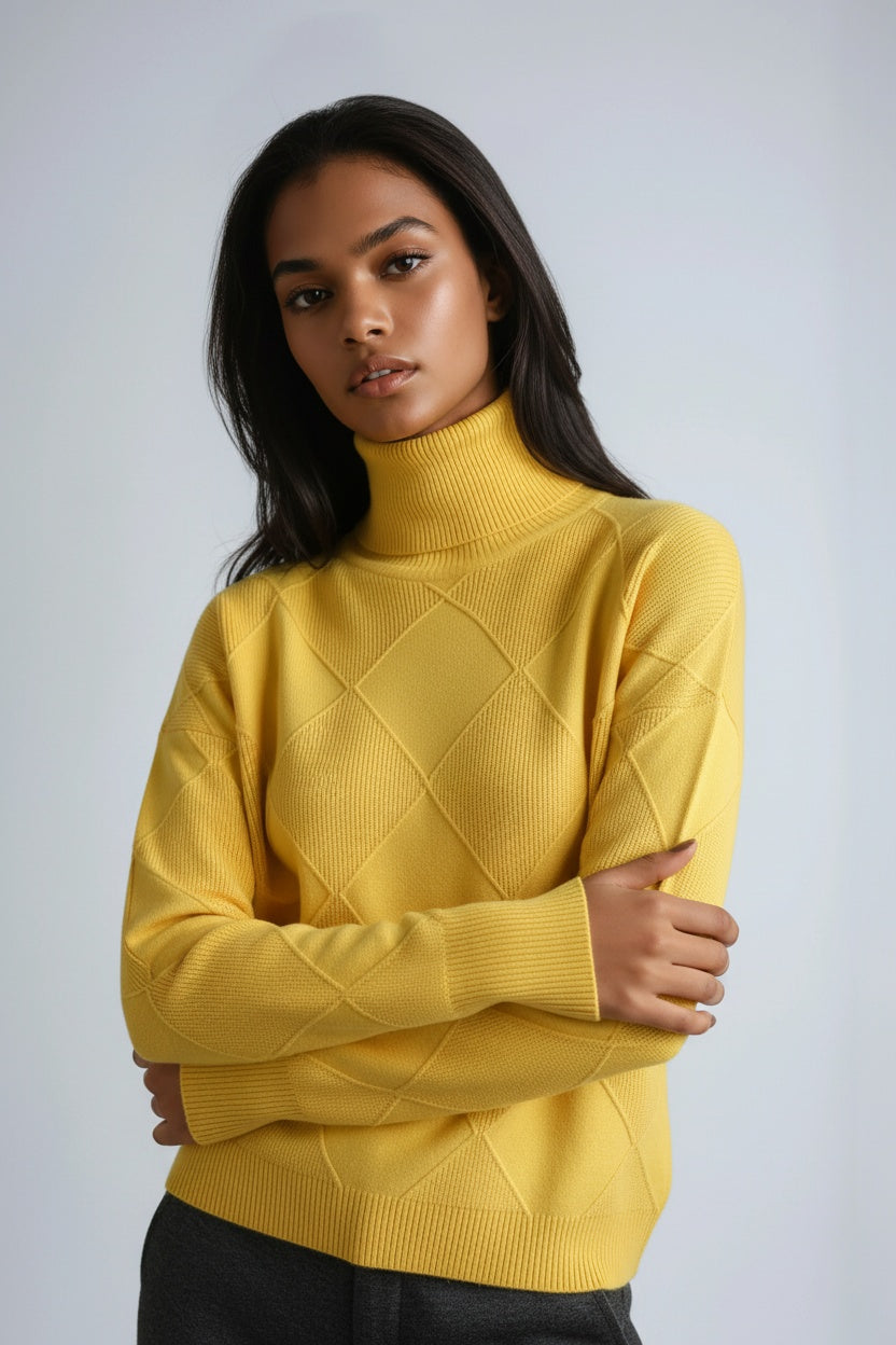 KNITTED WOOL TURTLENECK JUMPER