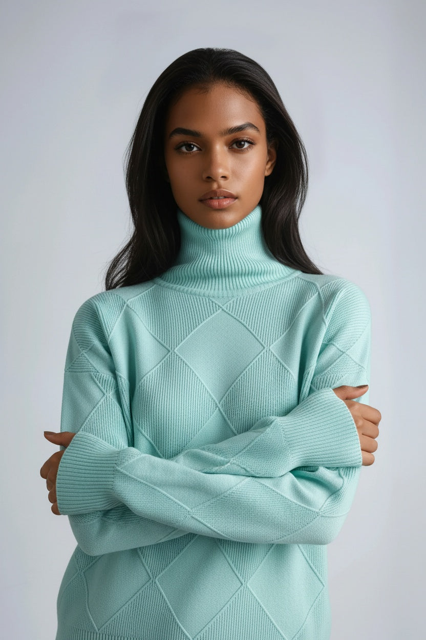 KNITTED WOOL TURTLENECK JUMPER