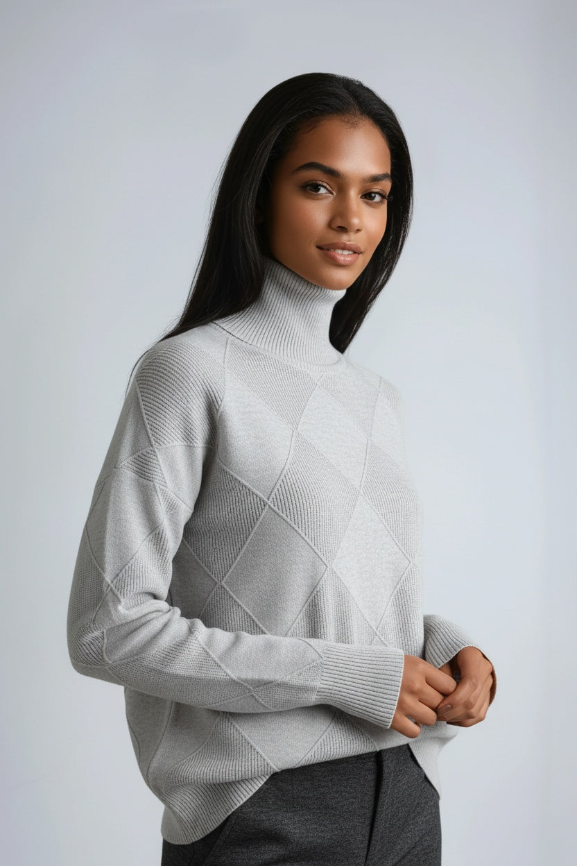 KNITTED WOOL TURTLENECK JUMPER